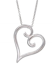 A heartfelt statement. Giani Bernini's sterling silver necklace and swirling heart pendant offer a look you're sure to love for any special occasion. Approximate length: 18 inches. Approximate drop: 1 inch. A heartfelt statement. Giani Bernini's sterling silver necklace and swirling heart pendant offer a look you're sure to love for any special occasion. Approximate length: 18 inches. Approximate drop: 1 inch.