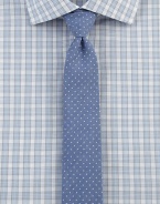 Tiny allover dots define this soft tie of fine Italian cotton and silk. 70% cotton/30% silkDry cleanMade in Italy