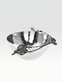 Inspired by the intricacies of natural forms, this graceful collection is richly detailed in cast metal with blackened accents. From the Black Orchid CollectionHammered stainless steel and blackened nickel-plate4H X 9 diam.Hand washImported Inspired by the intricacies of natural forms, this graceful collection is richly detailed in cast metal with blackened accents. From the Black Orchid CollectionHammered stainless steel and blackened nickel-plate4H X 9 diam.Hand washImported