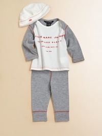 The perfect sleep set for cozy nights, adorned with front graphic design and contrasting trim. Envelope necklineLong sleevesMatching hat with embroidered critterElastic waistCuffs at hemVinyl zip mouse carry case60% cotton/40% polyesterMachine washImported The perfect sleep set for cozy nights, adorned with front graphic design and contrasting trim. Envelope necklineLong sleevesMatching hat with embroidered critterElastic waistCuffs at hemVinyl zip mouse carry case60% cotton/40% polyesterMachine washImported
