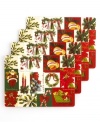 Covered in joyous symbols of the season, Holiday Vintage Paper placemats from Martha Stewart Collection evoke rich and traditional wrapping paper motifs from holidays long ago. With solid cork backing.