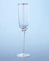 Martha Stewart likes her wine goblets with a softer, rounded profile for a lovely, understated elegance. She enjoys the tactile pleasure afforded by the form and clarity of fine crystal. Designed as a perfect counterpoint for formal table settings, or to add a bit of sparkle to casual gatherings, Bracelet is pure lead crystal, embellished only with a thin band of silver for quiet decoration. Martha Stewart likes her wine goblets with a softer, rounded profile for a lovely, understated elegance. She enjoys the tactile pleasure afforded by the form and clarity of fine crystal. Designed as a perfect counterpoint for formal table settings, or to add a bit of sparkle to casual gatherings, Bracelet is pure lead crystal, embellished only with a thin band of silver for quiet decoration.