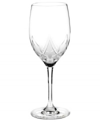 With a fluid elegance and bold geometric cuts, the goblet from the Khloe crystal stemware collection brings modern allure to any dining occasion. In fine Marquis by Waterford crystal for lasting brilliance. With a fluid elegance and bold geometric cuts, the goblet from the Khloe crystal stemware collection brings modern allure to any dining occasion. In fine Marquis by Waterford crystal for lasting brilliance.
