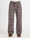 Take a well-deserved breather each and every weekend and pair this comfortable lounge pant set in pure brushed cotton flannel.Elastic waistbandInseam, about 31CottonMachine washImported