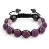 Bling Jewelry Cyber Shamballa Inspired Bracelet Reversible Amethyst Color Crystal Bead 12mm