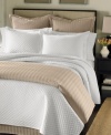 Luxuriously quilted to create a soft diamond pattern, this Damask coverlet set offers a beautiful, bright contrast to Damask Stripe bedding from Charter Club.