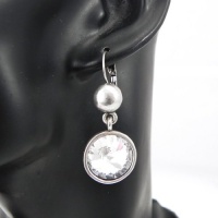 Earrings / dormeuses 'french touch' Kilimanjaro silver plated white. Earrings / dormeuses 'french touch' Kilimanjaro silver plated white.