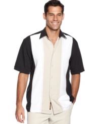 Block out some time for fun so you can show off this stylish shirt from Cubavera. Block out some time for fun so you can show off this stylish shirt from Cubavera.