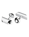 The Montblanc emblem is prominently featured on these innovative, thoroughly modern sterling silver cufflinks.