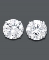 Perfect your look with a polished pair. Certified, round-cut diamonds (1/4 ct. t.w.) shine in a 14k white gold setting. Approximate diameter: 3-2/10 mm.
