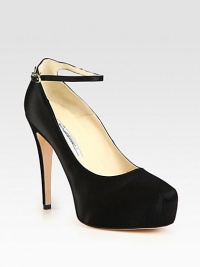 Signature silhouette impeccably-crafted of rich satin, finished with a high heel and thin ankle strap. Self-covered heel, 5 (125mm)Hidden platform, 1¼ (30mm)Compares to a 3¾ heel (95mm)Satin upperAdjustable ankle strapLeather lining and solePadded insoleMade in ItalyOUR FIT MODEL RECOMMENDS ordering one half size up as this style runs small. Signature silhouette impeccably-crafted of rich satin, finished with a high heel and thin ankle strap. Self-covered heel, 5 (125mm)Hidden platform, 1¼ (30mm)Compares to a 3¾ heel (95mm)Satin upperAdjustable ankle strapLeather lining and solePadded insoleMade in ItalyOUR FIT MODEL RECOMMENDS ordering one half size up as this style runs small.