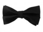 100% Silk Solid Satin Black Self-Tie Bow Tie