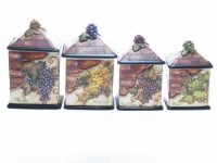Certified International Wine Cellar 4-Piece Canister Set Certified International Wine Cellar 4-Piece Canister Set