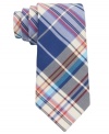 Lighten up the mood with this fun madras skinny tie from Tommy Hilfiger.