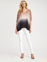 Soft and slouchy slub-knit jersey styled in a perfectly faded dip-dye wash.V-neckDropped shouldersDolman sleevesPullover styleRayonHand washImportedModel shown is 5'10 (177cm) wearing US size Small. Soft and slouchy slub-knit jersey styled in a perfectly faded dip-dye wash.V-neckDropped shouldersDolman sleevesPullover styleRayonHand washImportedModel shown is 5'10 (177cm) wearing US size Small.