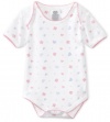 Noa Lily Baby-Girls Newborn Short Sleeve Bodysuit with Butterflies, White, 9 Months