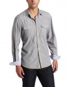Arnold Zimberg Men's Striped Long Sleeve Button Down Shirt