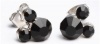 Disney's Inspired Silver Black Crystal Mickey Mouse Stud Earrings