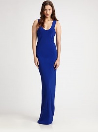 Perfect day-to-night staple, this curve-enhancing jersey silhouette has a plunging scoopneck, scoopback and wide straps. Plunging scoopneckWide strapsLow scoopbackAbout 40 from natural waistViscoseDry cleanImported of Italian fabricModel shown is 5'11 (180cm) wearing US size Small. Perfect day-to-night staple, this curve-enhancing jersey silhouette has a plunging scoopneck, scoopback and wide straps. Plunging scoopneckWide strapsLow scoopbackAbout 40 from natural waistViscoseDry cleanImported of Italian fabricModel shown is 5'11 (180cm) wearing US size Small.
