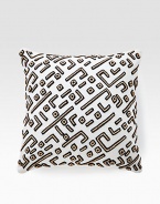 Wood beads lend texture and modern, graphic appeal to this beautifully crafted decorative pillow fit for the corner of the sofa of the head of the bed.16 X 16Beaded cottonSpot cleanImported