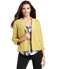 With a boxy, cropped silhouette, Alfani's latest jacket makes a chic addition to your weekday wardrobe. With a boxy, cropped silhouette, Alfani's latest jacket makes a chic addition to your weekday wardrobe.