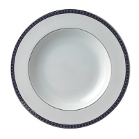 Beautiful, white Limoges porcelain with a dynamic platinum border, the geometric motif of the Athena collection creates a dimensional and graphic appearance. Also available with gold border. Beautiful, white Limoges porcelain with a dynamic platinum border, the geometric motif of the Athena collection creates a dimensional and graphic appearance. Also available with gold border.