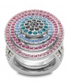 Simply hypnotic! Swarovski's refined palladium-plated mixed metal creation glows in a rainbow of crystal colors. The ring shank features a special mechanism which allows you to adjust the size for maximum comfort. Size 6-7 or 8-9.