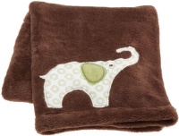 Carter's Green Elephant Boa Blanket, Green/Choc, 30 X 40 Carter's Green Elephant Boa Blanket, Green/Choc, 30 X 40
