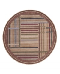 The dynamic field of this round rug features a grid pattern in a multitude of hues for a striking look of modern abstraction. Woven of premium Opulon™ yarns to create a lavish pile with a rich, color-enhancing finish. The dynamic field of this round rug features a grid pattern in a multitude of hues for a striking look of modern abstraction. Woven of premium Opulon™ yarns to create a lavish pile with a rich, color-enhancing finish.