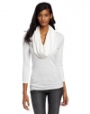 Michael Stars Women's 3/4 Sleeve Cowl Neck Top