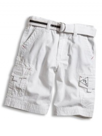 GUESS Kids Boys Big Boy Shorts with Patch Pockets and Be, WHITE (10) GUESS Kids Boys Big Boy Shorts with Patch Pockets and Be, WHITE (10)