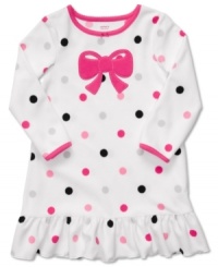 She'll sleep sweetly in this sweet dot microfleece nightgown by Carter's. She'll sleep sweetly in this sweet dot microfleece nightgown by Carter's.