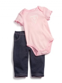 GUESS Kids Girls Baby Bodysuit & Legging Set, LIGHT PINK (6/9M) GUESS Kids Girls Baby Bodysuit & Legging Set, LIGHT PINK (6/9M)