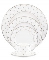 Pave your table in polka dots for fine dining without the formality. Larabee Road place settings feature luxe bone china with platinum accents that embody the easy elegance and irresistible whimsy of the kate spade new york dinnerware collection.