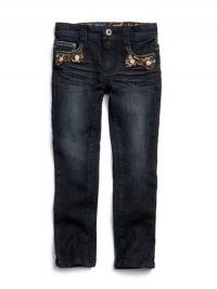 GUESS Kids Girls Little Girl Daredevil Skinny Jeans, DARK STONEWASH (3T) GUESS Kids Girls Little Girl Daredevil Skinny Jeans, DARK STONEWASH (3T)