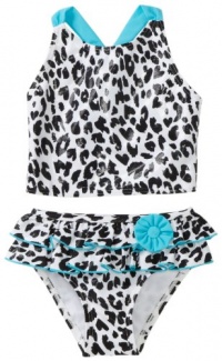 Flapdoodles Girls 2-6X Leopard Chic Two Piece Suit, Leopard Print, 2T