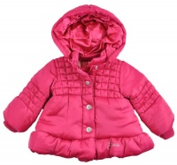 GUESS Kids Girls Toddler Puffy Jacket with Sherpa, DEEP PINK (24M) GUESS Kids Girls Toddler Puffy Jacket with Sherpa, DEEP PINK (24M)