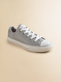 A traditional All Star, lace-up design with Chuck Taylor insole and rubber sole, crafted in shimmery cotton.Lace-upCotton upperTextile liningRubber soleTraditional chuck insoleImported A traditional All Star, lace-up design with Chuck Taylor insole and rubber sole, crafted in shimmery cotton.Lace-upCotton upperTextile liningRubber soleTraditional chuck insoleImported