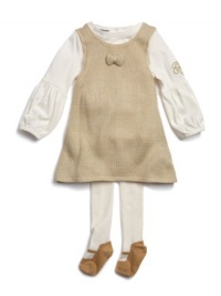GUESS Kids Girls Toddler Sweater Jumper with Tee and Tigh, GOLD (18M) GUESS Kids Girls Toddler Sweater Jumper with Tee and Tigh, GOLD (18M)