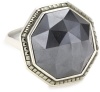 Judith Jack Magnifique Sterling Silver, Marcasite and Hematite Octagon Ring, Size 7
