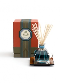 Your heart will be conquered with this exquisite bouquet of florals: Mediterranean jasmine, blooming honeysuckle, gardenia buds, freesia, Lily of the Valley and tuberose. Presented in Italian crystal perfume bottle and glass stopper 7.4 fl. oz. 20 eight-inch reeds Tray not included Your heart will be conquered with this exquisite bouquet of florals: Mediterranean jasmine, blooming honeysuckle, gardenia buds, freesia, Lily of the Valley and tuberose. Presented in Italian crystal perfume bottle and glass stopper 7.4 fl. oz. 20 eight-inch reeds Tray not included