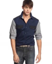 Block out all other style with this bold shirt from Kenneth Cole Reaction. (Clearance) Block out all other style with this bold shirt from Kenneth Cole Reaction. (Clearance)