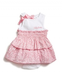 GUESS Two-Tiered Romper with Smocking, PINK (3/6M) GUESS Two-Tiered Romper with Smocking, PINK (3/6M)
