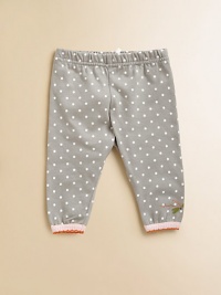 Slim-fitting, plush cotton design with bold polka dots and contrast ribbing on the hem.Elastic waistCottonMachine wash or dry cleanMade in France of imported fabric Slim-fitting, plush cotton design with bold polka dots and contrast ribbing on the hem.Elastic waistCottonMachine wash or dry cleanMade in France of imported fabric