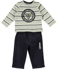 Guess Boys 0-9 Months L/S Tee Jean Set (3-6 M, Blue/Grey) Guess Boys 0-9 Months L/S Tee Jean Set (3-6 M, Blue/Grey)