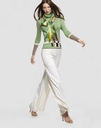 Graphic panels of contrasting colors dress up this warm, intarsia-knit design.V necklineLong sleeves70% wool/20% silk/10% cashmereDry cleanMade in ItalyModel shown is 5'11 (180cm) wearing US size Small. 