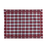 Classic red tartan plaid gives these Juliska table linens inviting appeal that's perfect for the holidays and beyond.