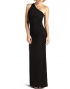 Laundry by Shelli Segal Women's One Shoulder Long Gown,Black,0