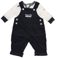 Guess Kids Baby Boy 0-9 Months Long Sleeve Rocking Baby Overall Set (6-9 Months, Navy) Guess Kids Baby Boy 0-9 Months Long Sleeve Rocking Baby Overall Set (6-9 Months, Navy)