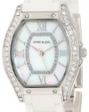 Anne Klein Women's 10/9867MPWT Ceramic Swarovski Crystal Accented Silver-Tone White Ceramic Watch